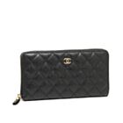 Chanel Matrasse Around Zipper Long Wallet Black