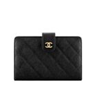 Chanel Caviar Quilted Zip Pocket Wallet Black