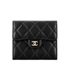 Chanel Lambskin Compact Flap Wallet Black