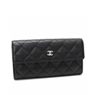 Chanel Quilted Flap Wallet in Caviar Black