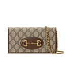 Gucci 1955 Horsebit Wallet With Chain 621892S Coffee