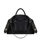 Givenchy Medium Antigona Soft Bag In Crocodile Effect Leather Black