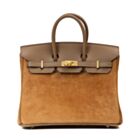Hermes Birkin 25 Gris Caillou & Etoupe Grizzly and Swift Palladium Hardware Coffee