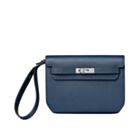 Hermes Kelly Depeches 25 Pouch Dark Blue