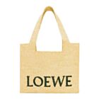 Loewe Medium Font Tote In Raffia Apricot