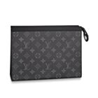 Louis Vuitton Pochette Voyage MM Monogram Eclipse Travel Accessories M61692 Black