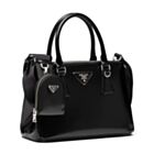 Prada Galleria Brushed Leather Small Bag 1BA896 Black