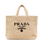 Prada Raffia Tote Bag Apricot