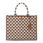 Prada Large Prada Symbole Jacquard Fabric Handbag 