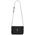 Saint Laurent Cassandre Envelope Messenger In Lambskin Black