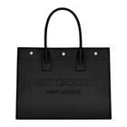 Saint Laurent Rive Gauche Small Tote Bag In Smooth Leather Black