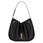 Saint Laurent Paris Vii Small Hobo In Grained Leather Black