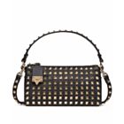 Valentino Small Rockstud Grainy Calfskin Crossbody Bag With All-Over Studs Black