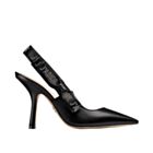 Christian Dior Women's j'a Dior high-heeled shoe in black lambskin with studs Black