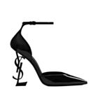 Saint Laurent Women's Opyum D'orsay Pumps In Patent Leather With Black Heel Black