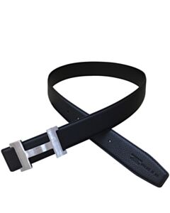 Hermes Men's H belt buckle & leather strap Black
