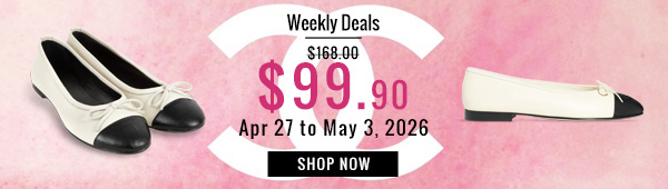 Weekly Deals, 41% off Chanel Women's Ballet Flats G02819 Cream