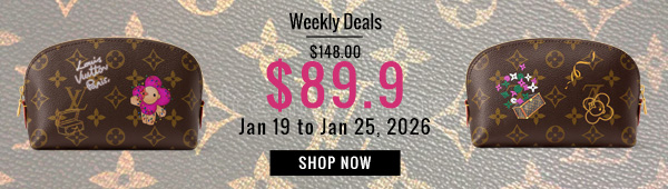 Weekly Deals, 39% off Louis Vuitton Makeup Bag PM M15359 Brown