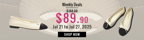 Weekly Deals, 37% off Chanel Women's Ballet Flats G02819 Cream