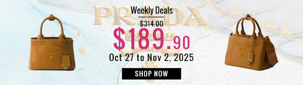 Weekly Deals, 37% off Prada Jardiniere Cotton Canvas Mini Handbag Coffee