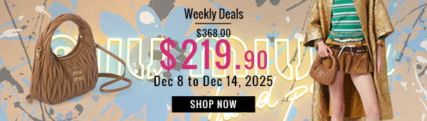 Weekly Deals, 37% off Miumiu Wander Matelasse Nappa Leather Hobo Bag Coffee