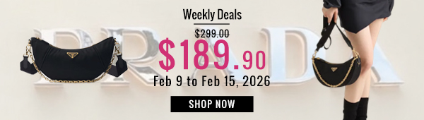 Weekly Deals, 37% off Prada Demi-lune Re-Nylon Shoulder Bag 1BH222 Black