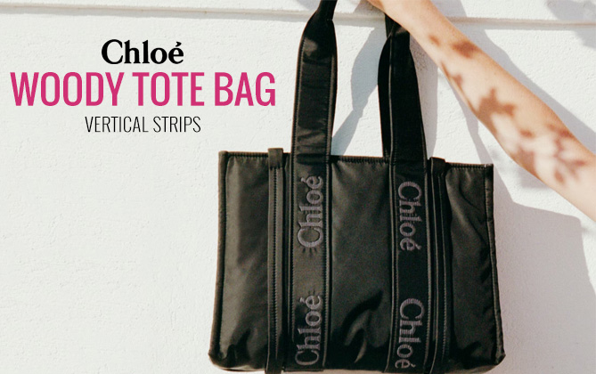 Chloe Medium Woody Tote Bag Black
