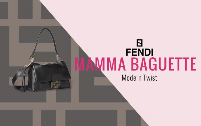 Fendi Mamma Baguette Medium Nappa Leather Bag 8BR833