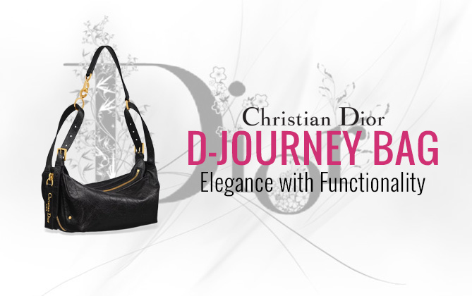 Christian Dior Small D-Journey Bag in Shiny Goatskin Black