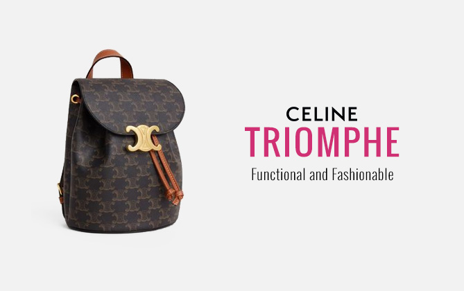 Celine Backpack Celine Bonnie In Triomphe Canvas And Calfskin Coffee