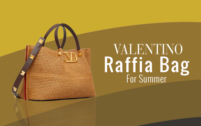 Valentino Medium Shopping Bag In Synthetic Raffia