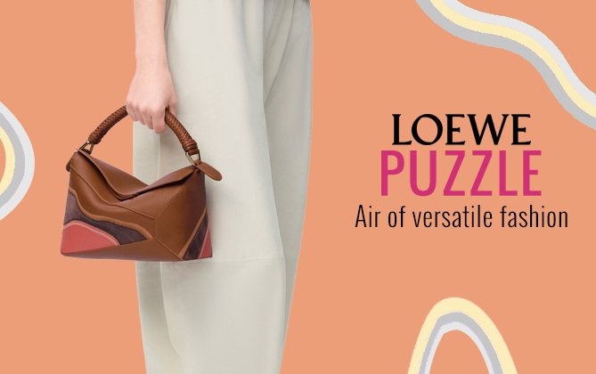 Loewe Small Puzzle Edge Landscape Bag In Nappa Calfskin Coffee